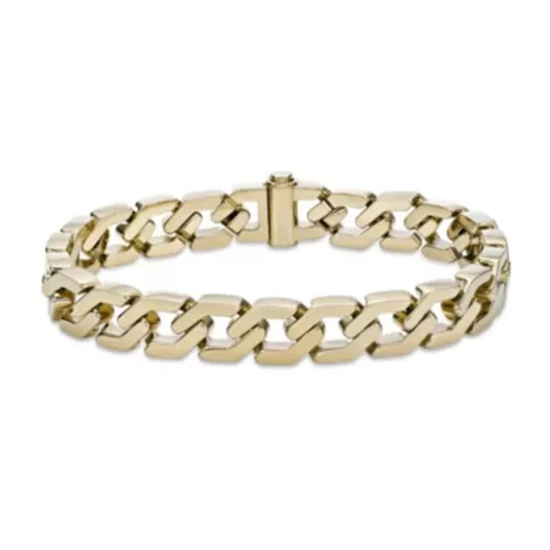 Yellow Ion-Plated Stainless Steel Fancy Link Chain Bracelet