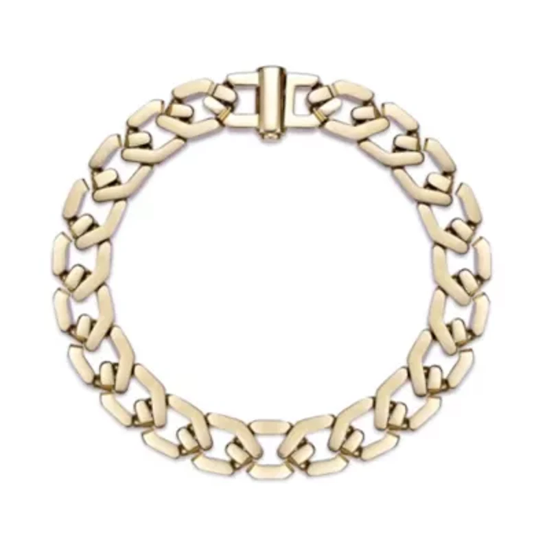 Yellow Ion-Plated Stainless Steel Fancy Link Chain Bracelet