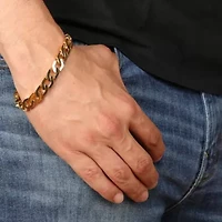 Yellow Ion-Plated Stainless Steel Fancy Link Chain Bracelet
