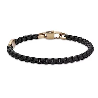 Black & Yellow Ion-Plated Solid Stainless Steel Box Chain Bracelet