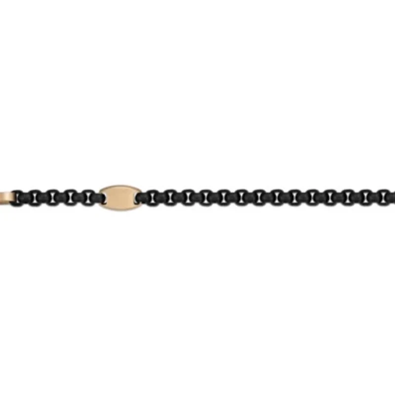Black & Yellow Ion-Plated Solid Stainless Steel Box Chain Bracelet