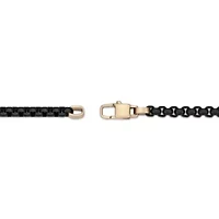 Black & Yellow Ion-Plated Solid Stainless Steel Box Chain Bracelet