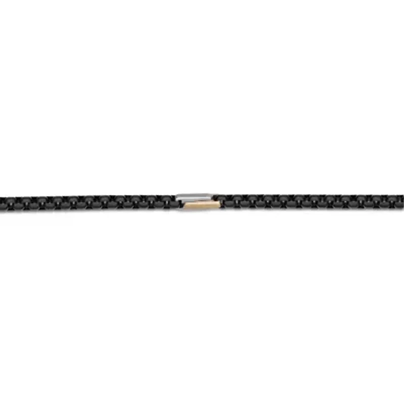 Black Ion-Plated Stainless Steel Box Chain Necklace