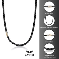 Black Ion-Plated Stainless Steel Box Chain Necklace