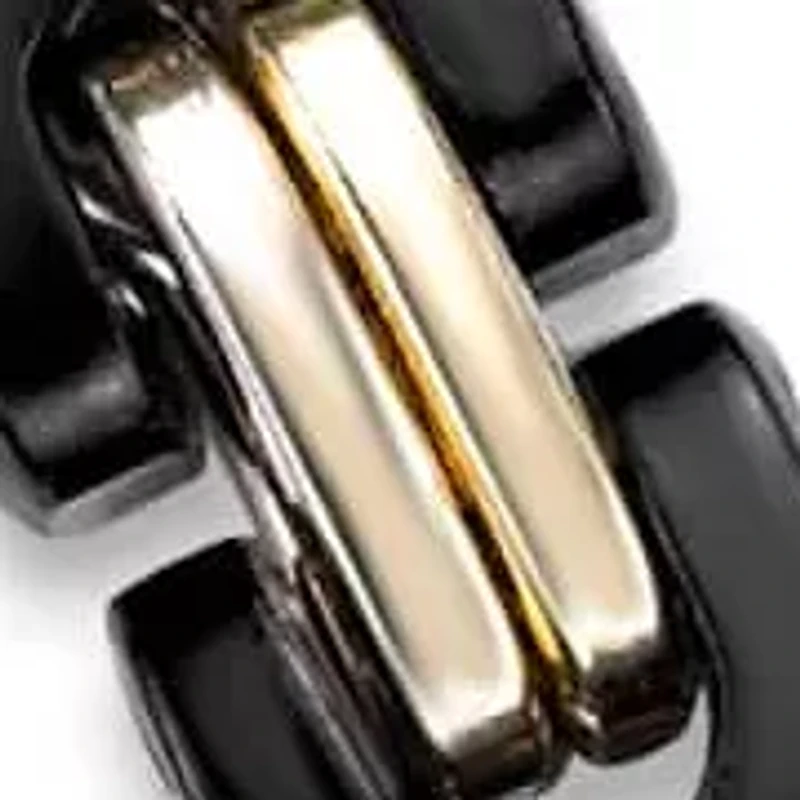 Stainless Steel Black and Gold Tone Link Chain Necklace