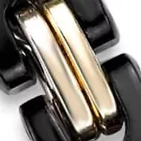 Stainless Steel Black and Gold Tone Link Chain Necklace