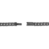 Black Ion-Plated Stainless Steel Antique-Finish Link Chain Bracelet