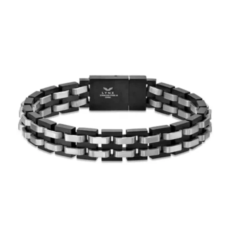 Black Ion–Plated Stainless Steel Link Bracelet