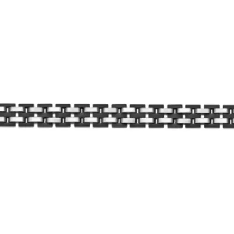 Black Ion–Plated Stainless Steel Link Bracelet
