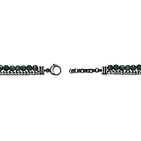 Stainless Steel Green Tiger's Eye Bead Foxtail Chain Bracelet