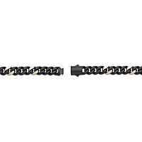 Black & Yellow Ion-Plated Solid Stainless Steel Cuban Chain Bracelet