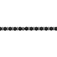 Black Agate and Stainless Steel Bracelet 8.5"