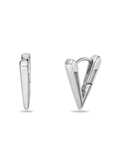Triangle Hoop Earrings in Stainless Steel