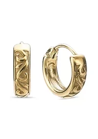 Hoop Earrings in Gold Tone Ion Plated Stainless Steel