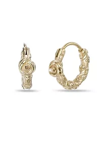 Hoop Earrings in Gold Tone Ion Plated Stainless Steel