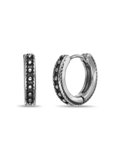 Hoop Earrings in Black Ion Plated Stainless Steel