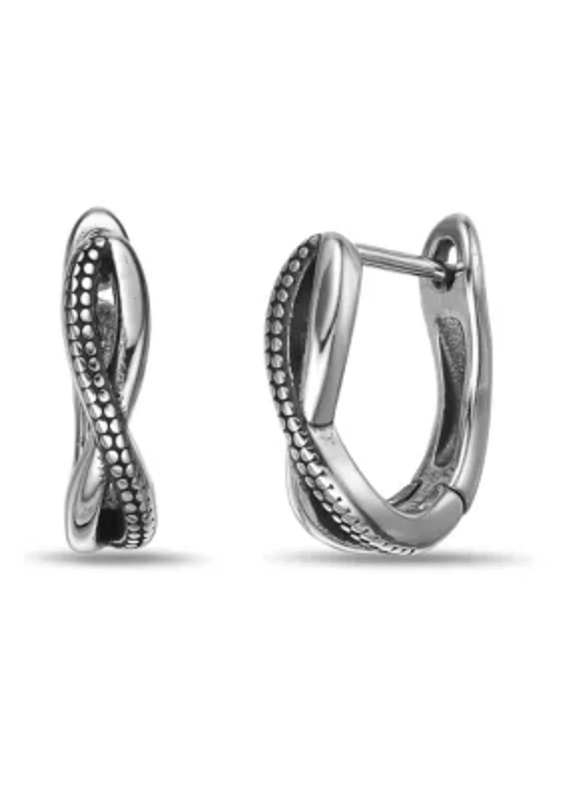 Hoop Earrings in Black Ion Plated Stainless Steel