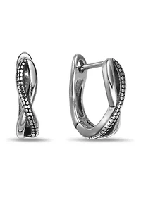 Hoop Earrings in Black Ion Plated Stainless Steel