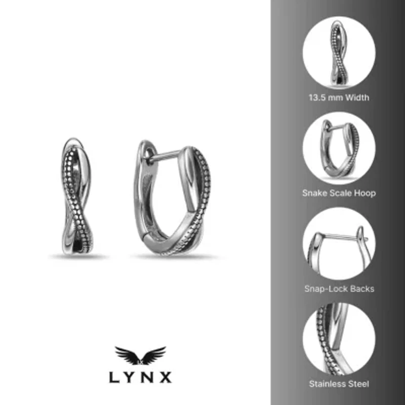 Hoop Earrings in Black Ion Plated Stainless Steel