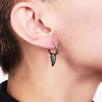 Wing Hoop Earrings in Stainless Steel