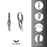 Wing Hoop Earrings in Stainless Steel