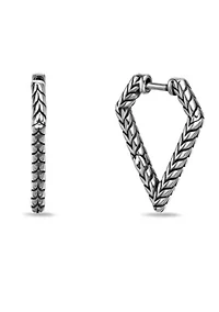 Hoop Triangle Earrings in Stainless Steel