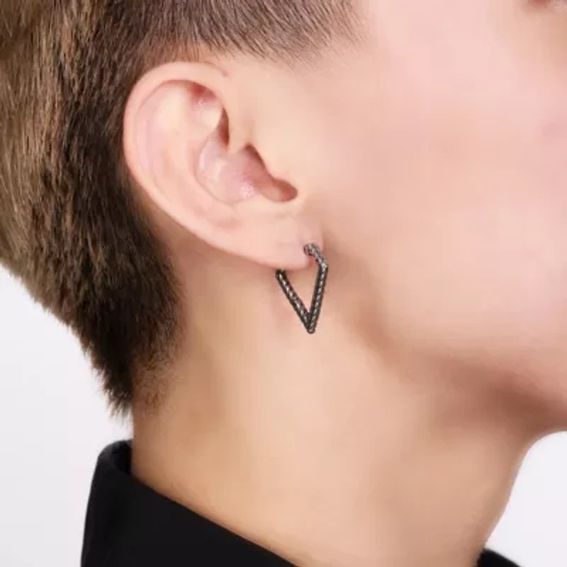 Hoop Triangle Earrings in Stainless Steel