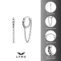 Hoop and Chain Drop Earrings in Stainless Steel