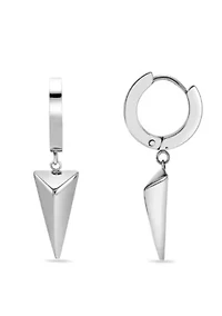 Pyramid Hoop Earrings in Stainless Steel