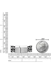 Stainless Steel and Black Cord Foxtail Bracelet in 9"