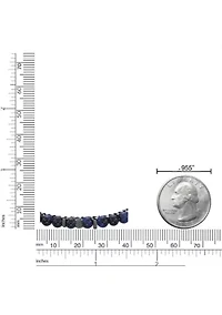 Antique Black–Finish Stainless Steel & Blue Tiger Eye Bracelet 8.5"