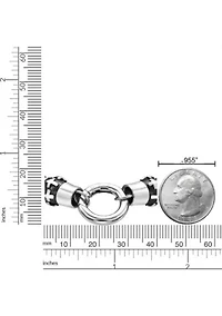 Black Ion Plated Stainless Steel and Bronzite Stretch Bracelet in 8.5"