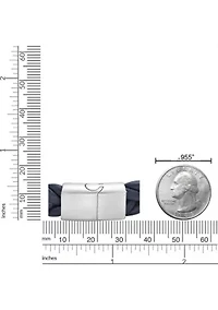 Stainless Steel and Braided Blue Leather Bracelet