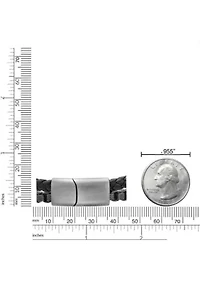 Matte Finish Stainless Steel Box Chain and Braided Black Leather Bracelet