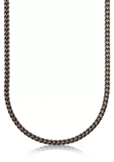 Stainless Steel 6MM Foxtail Chain Necklace with Brown Ion Plating, 22"