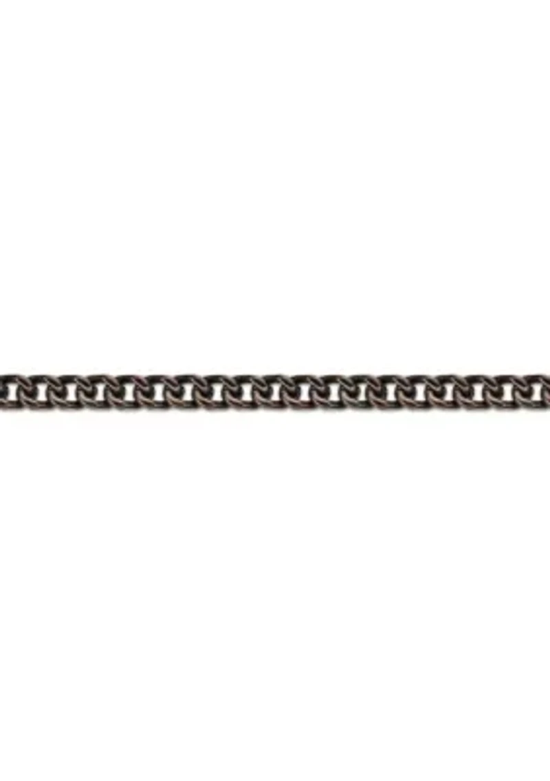 Stainless Steel 6MM Foxtail Chain Necklace with Brown Ion Plating, 22"