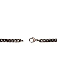 Stainless Steel 6MM Foxtail Chain Necklace with Brown Ion Plating, 22"