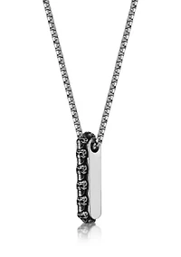 Stainless Steel Skull Pendant with 24" Round Box Chain