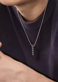 Stainless Steel Skull Pendant with 24" Round Box Chain