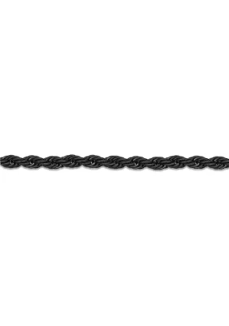 Stainless Steel 6mm Rope Chain Bracelet with Black Ip