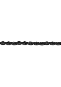 Stainless Steel 6mm Rope Chain Bracelet with Black Ip