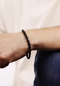 Stainless Steel 6mm Rope Chain Bracelet with Black Ip