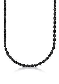 Stainless Steel 6mm Rope Chain Neclace with Black Ip in 22"