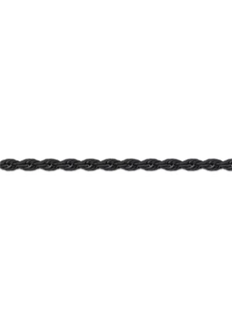 Stainless Steel 6mm Rope Chain Neclace with Black Ip in 22"