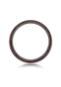 Black Zirconium Ring with Bubinaga Wood - 8MM