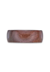 Black Zirconium Ring with Bubinaga Wood - 8MM