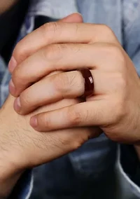 Black Zirconium Ring with Bubinaga Wood - 8MM