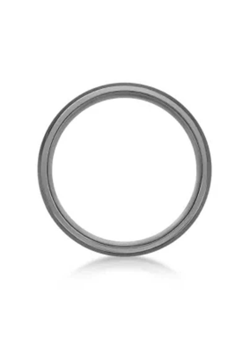 Black Zirconium Ring with Red Stripe