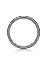 Black Zirconium Ring with Red Stripe