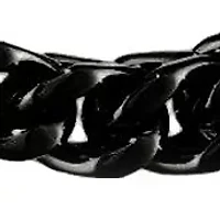 Stainless Steel 6MM Foxtail Chain Necklace with Black Ion Plating, 18" Length